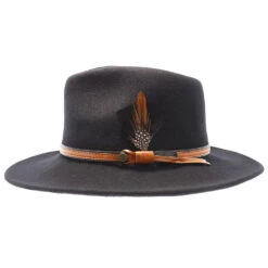The Westland - Walrus Hats Wool Fedora Hat -Bailey Store H7040 BLK 2a