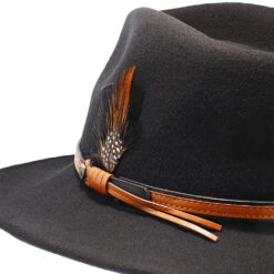 The Westland - Walrus Hats Wool Fedora Hat -Bailey Store H7040 BLK 4a