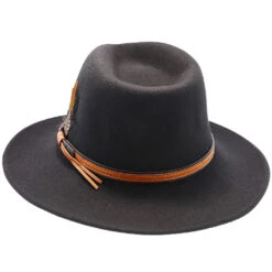 The Westland - Walrus Hats Wool Fedora Hat -Bailey Store H7040 BLK 5a