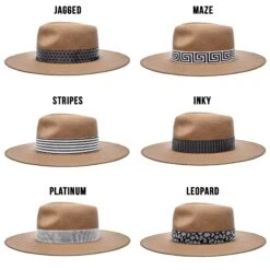 Walrus Hats Castle Brown W/ Festival Bands Wool Fedora Hat -Bailey Store H7046WALRUSBANDS BROWN1