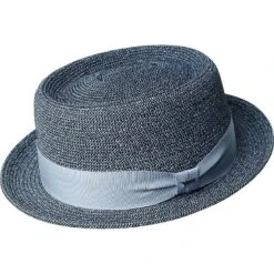 Waits - Bailey Straw Pork Pie Hat -Bailey Store H81810BLUE