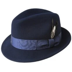 Tino - Bailey Wool Fedora Hat -Bailey Store bailey fedora navy large tino bailey wool fedora hat hat 16707730276492