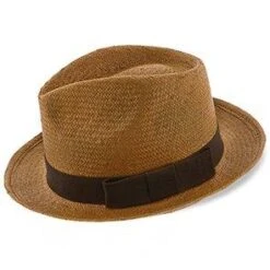 Williamsburg - Brooklyn Toast Straw Pinch Front Fedora Hat - BKN1469