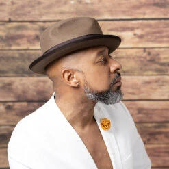 Layover - Walrus Hats Center Dent Wool Felt Fedora Hat -Bailey Store brown hat 004