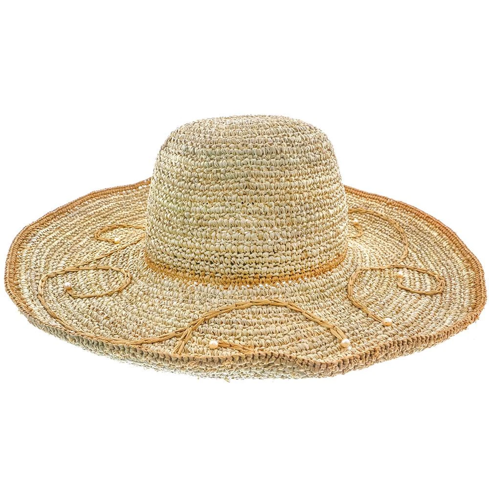 Cabana - Callanan CR204 Pearl Crocheted Raffia Big Brim Hat 5 Cabana - Callanan CR204 Pearl Crocheted Raffia Big Brim Hat - Image 5