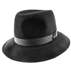 Christys Of London Black Foldaway Derby Fur Felt Hat - 0996 -Bailey Store christys of london homburg christys of london black foldaway derby fur felt hat 0996 hat 16524275384460