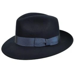 Frederick - Country Gentleman Wool Fedora Hat -Bailey Store country gentleman fedora navy large frederick country gentleman wool fedora hat hat 16524851282060