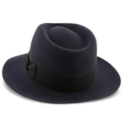 Egan - Dobbs Navy Fur Felt Fedora Hat -Bailey Store dobbs fedora egan dobbs navy fur felt fedora hat hat 16524526059660