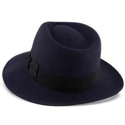 Egan - Dobbs Navy Fur Felt Fedora Hat -Bailey Store dobbs fedora egan dobbs navy fur felt fedora hat hat 16524526092428