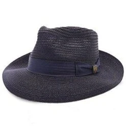 Dobbs Golden Coast Vented Milan Straw Fedora Hat -Bailey Store dobbs fedora navy large golden coast dobbs vented milan fedora hat hat 16556590432396
