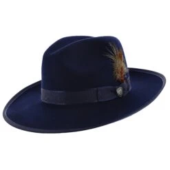 Esquire B - Dobbs Wool Felt Fedora Hat -Bailey Store dobbs fedora navy small esquire b dobbs wool felt fedora hat hat 17093279514764