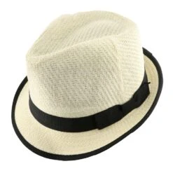 Ego - DPC LS172 Toyo Straw Fedora Hat -Bailey Store dorfman pacific trilby ego dpc ls172 ivory matte toyo straw fedora hat hat 16524469043340