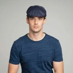 Graham - Bailey Polyester Blend Flat Cap -Bailey Store graham 1365 navy 1 4