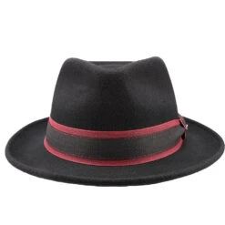 Scala Livingston Black Wool Felt Fedora Hat -Bailey Store h df221 blk 1a df3a867b 2c40 4c23 8c7e 1e357e1b5bb8