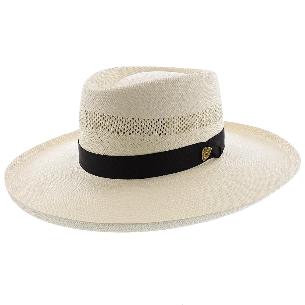 San Juan - Dobbs Vented Shantung Straw Fedora Hat 3 San Juan - Dobbs Vented Shantung Straw Fedora Hat - Image 3