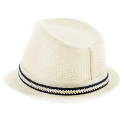 Starboard - Tropical Trends LS208 Paper Braid Straw Fedora Hat W/ Anchor Button Hat Pin -Bailey Store h ls208 black 4