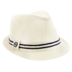 Starboard - Tropical Trends LS208 Paper Braid Straw Fedora Hat W/ Anchor Button Hat Pin -Bailey Store h ls208 black 5