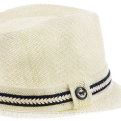 Starboard - Tropical Trends LS208 Paper Braid Straw Fedora Hat W/ Anchor Button Hat Pin -Bailey Store h ls208 black 6