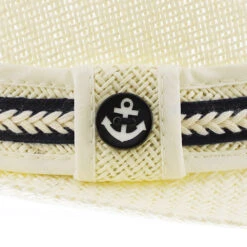 Starboard - Tropical Trends LS208 Paper Braid Straw Fedora Hat W/ Anchor Button Hat Pin -Bailey Store h ls208 black 7