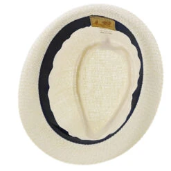 Starboard - Tropical Trends LS208 Paper Braid Straw Fedora Hat W/ Anchor Button Hat Pin -Bailey Store h ls208 black 8