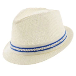 Starboard - Tropical Trends LS208 Paper Braid Straw Fedora Hat W/ Anchor Button Hat Pin -Bailey Store h ls208 blue 0 a3cc5b15 7c3c 4592 992a 4b5ad2b61b8d