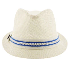Starboard - Tropical Trends LS208 Paper Braid Straw Fedora Hat W/ Anchor Button Hat Pin -Bailey Store h ls208 blue 1