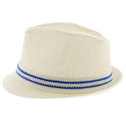 Starboard - Tropical Trends LS208 Paper Braid Straw Fedora Hat W/ Anchor Button Hat Pin -Bailey Store h ls208 blue 2
