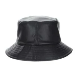 Scala Roderick Vegan Leather Bucket Hat -Bailey Store h lw754 blk 2a