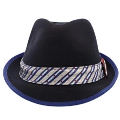 Notes - Santana Wool Felt Fedora Hat 24 Notes - Santana Wool Felt Fedora Hat -Bailey Store h san372 blk 2a