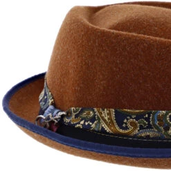 Cast - Santana Wool Felt Fedora Hat -Bailey Store h san395 rust 3a