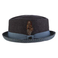 Century - Stacy Adams Wool Felt Fedora Hat With Paper Braid Brim -Bailey Store h saw700 pcfc 1