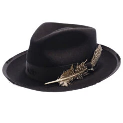 Whippet Distressed - Stetson Fur Felt Fedora Hat 23 Whippet Distressed - Stetson Fur Felt Fedora Hat -Bailey Store h tf65wib blk 1a