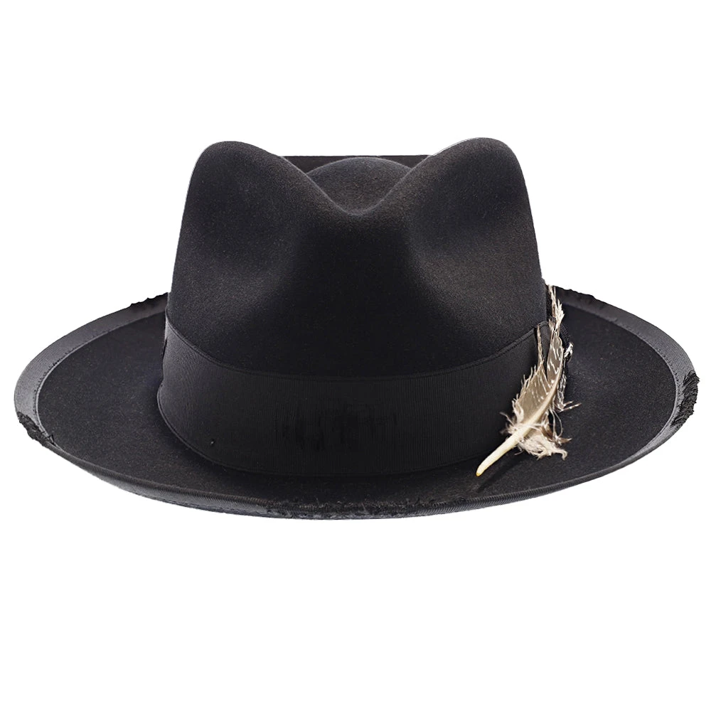 Whippet Distressed - Stetson Fur Felt Fedora Hat 2 Whippet Distressed - Stetson Fur Felt Fedora Hat - Image 2