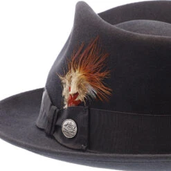 Mercury - Stetson Fur Felt Fedora Hat - TFMCRY -Bailey Store h tfmcry blk 4a