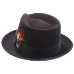 Mercury - Stetson Fur Felt Fedora Hat - TFMCRY -Bailey Store h tfmcry blk 6a