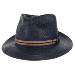 Nantucket - Stetson Milan Straw Fedora Hat -Bailey Store h tsnant navy 0a