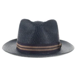 Nantucket - Stetson Milan Straw Fedora Hat -Bailey Store h tsnant navy 2a