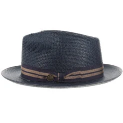 Nantucket - Stetson Milan Straw Fedora Hat -Bailey Store h tsnant navy 3a