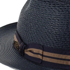 Nantucket - Stetson Milan Straw Fedora Hat -Bailey Store h tsnant navy 4a