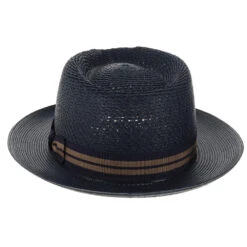 Nantucket - Stetson Milan Straw Fedora Hat -Bailey Store h tsnant navy 6a