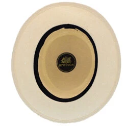 Santa Monica - Stetson Natural Wide Brim Shantung Straw Fedora Hat -Bailey Store h tsstmok nat 6a