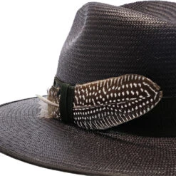 Tri-City - Stetson Shantung Straw Fedora Hat 32 Tri-City - Stetson Shantung Straw Fedora Hat -Bailey Store h tstctyb blk 4a
