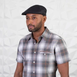 Walrus Hats Luxe Check Duckbill Wool Flat Cap -Bailey Store h6023