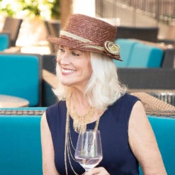 Symphony - Walrus Hats Straw Bucket Hat - H7018 -Bailey Store h7018 model image