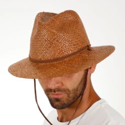 Grand Turk - Scala 100% Raffia Straw Fedora Hat 17 Grand Turk - Scala 100% Raffia Straw Fedora Hat -Bailey Store hsdsmr212 brn 1