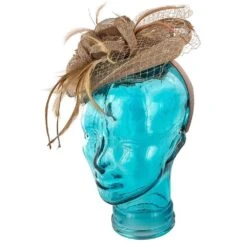 Jeanne Simmons Feather Taupe Sinamay Fascinator Hat -Bailey Store jeanne simmons fascinator feather jeanne simmons taupe sinamay fascinator hat 4396 hat 16524277940364