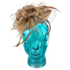 Jeanne Simmons Feather Taupe Sinamay Fascinator Hat -Bailey Store jeanne simmons fascinator feather jeanne simmons taupe sinamay fascinator hat 4396 hat 16524278038668