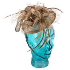 Jeanne Simmons Feather Taupe Sinamay Fascinator Hat -Bailey Store jeanne simmons fascinator feather jeanne simmons taupe sinamay fascinator hat 4396 hat 16524278136972