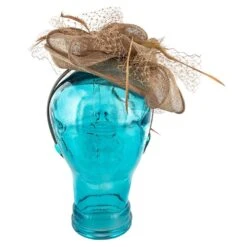 Jeanne Simmons Feather Taupe Sinamay Fascinator Hat -Bailey Store jeanne simmons fascinator feather jeanne simmons taupe sinamay fascinator hat 4396 hat 16524278268044