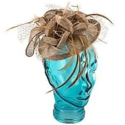 Jeanne Simmons Feather Taupe Sinamay Fascinator Hat -Bailey Store jeanne simmons fascinator taupe one size fits most feather jeanne simmons taupe sinamay fascinator hat 4396 hat 16556505825420
